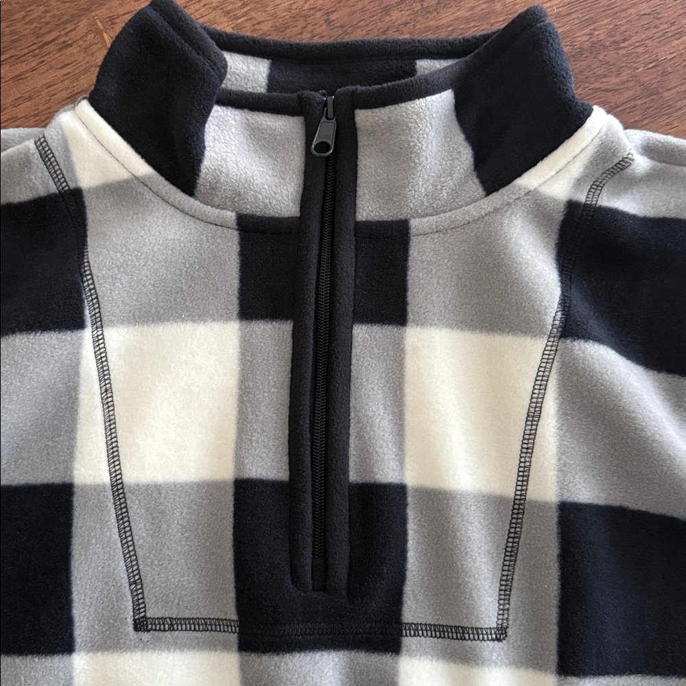 Style & Co quarter zip fleece plaid sweatshirt - Picture 9 of 11